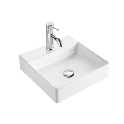 HY8146   handmade square  bathroom sink ceramic for countertop