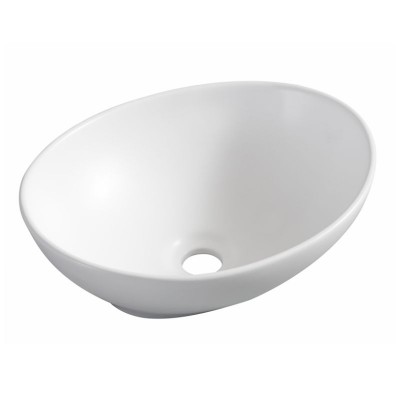 HY3020MW Oval shape porcelain hand washing basin design matte white color ceramic sink bowl